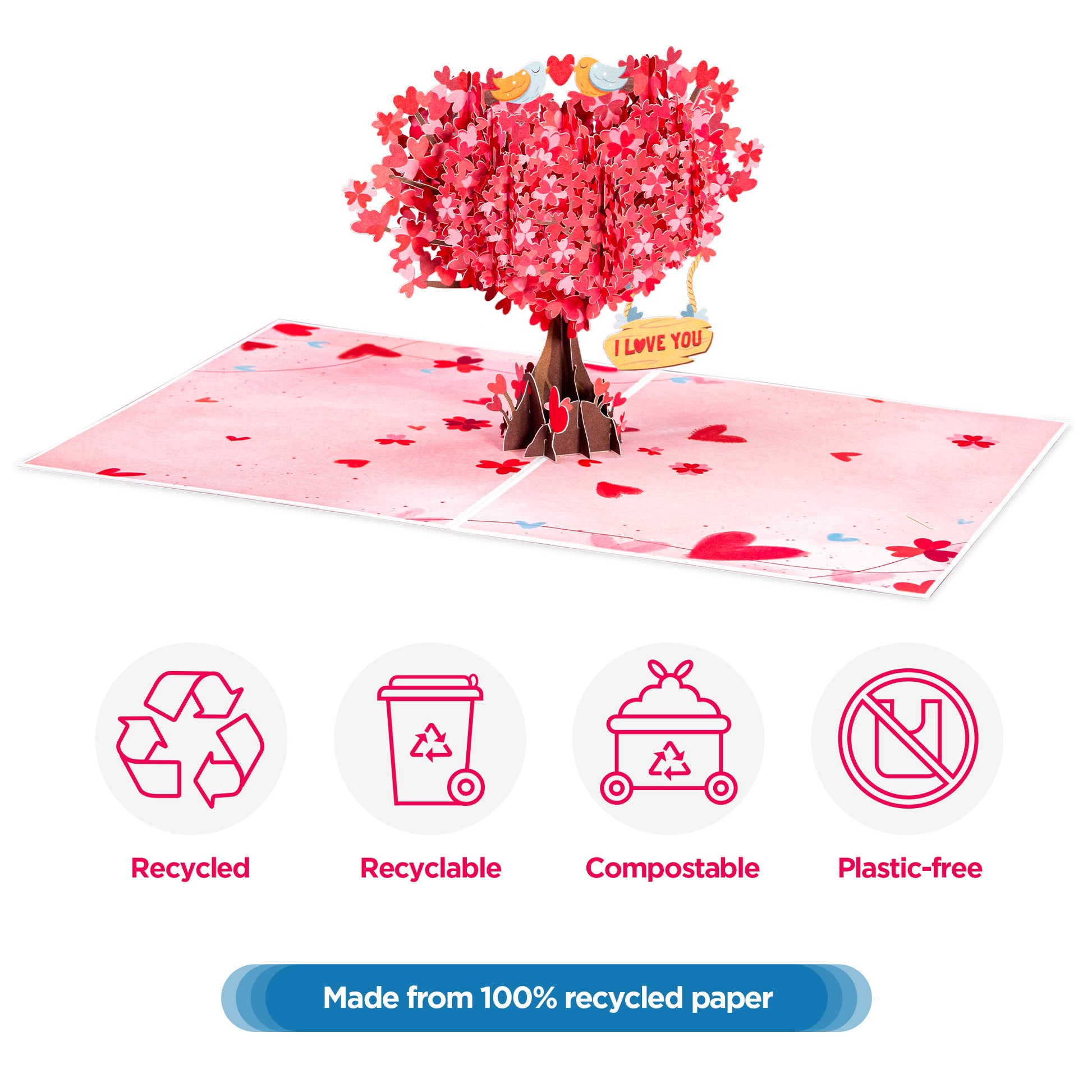 Love Tree Pop Up Card - Frndly 8" x 6" - Paper Love