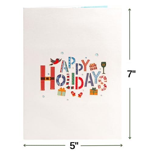 Happy Holidays Pop Up Christmas Card - Paper Love