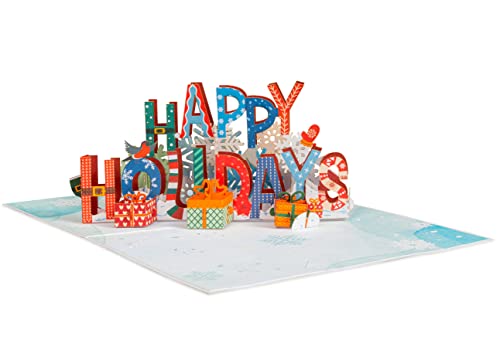 Happy Holidays Pop Up Christmas Card - Paper Love