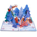 Magical Town Christmas pop-up card fully opened, displaying a festive winter scene.