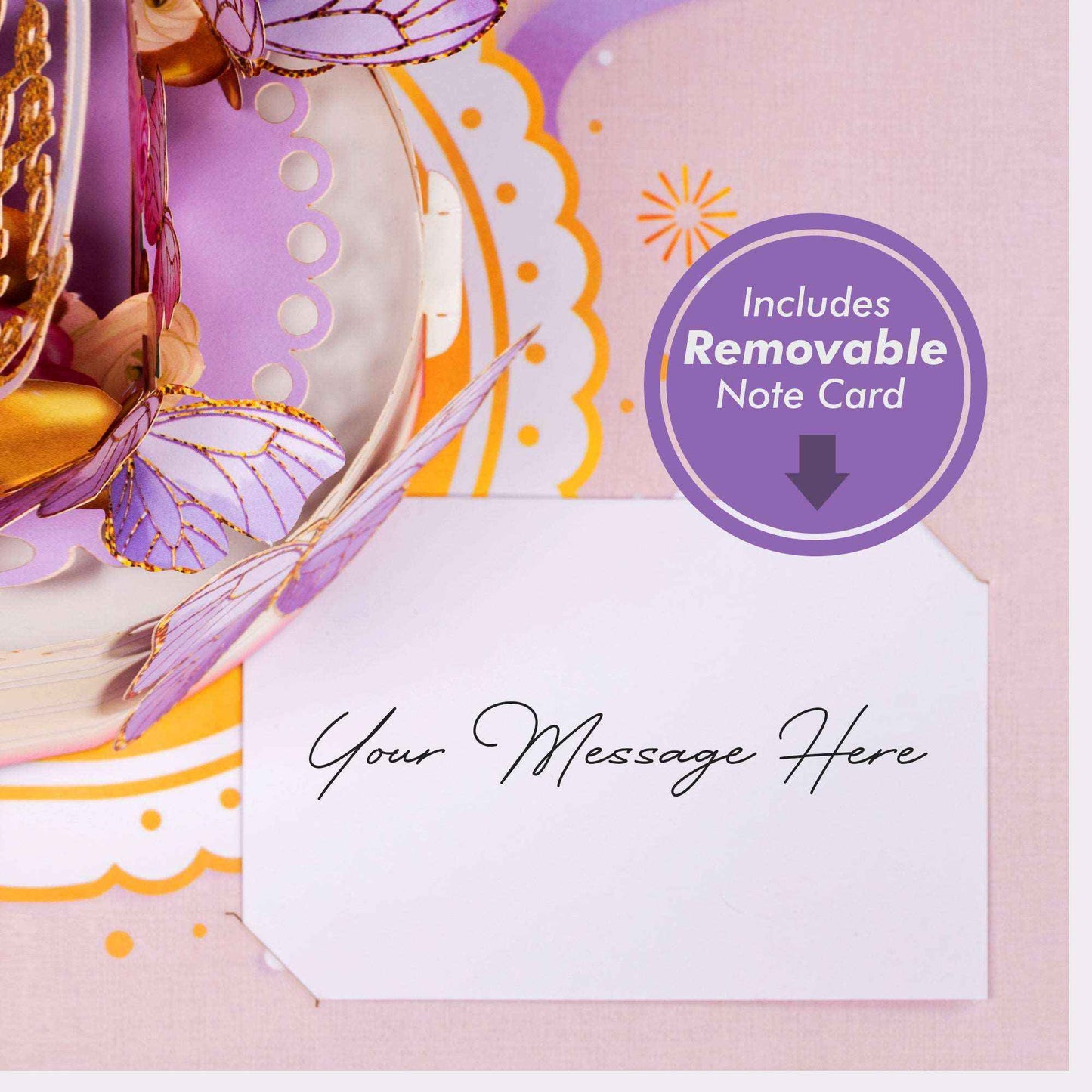 Paper Love Pop Up Cards - Butterfly Birthday Cake Pop Up Card