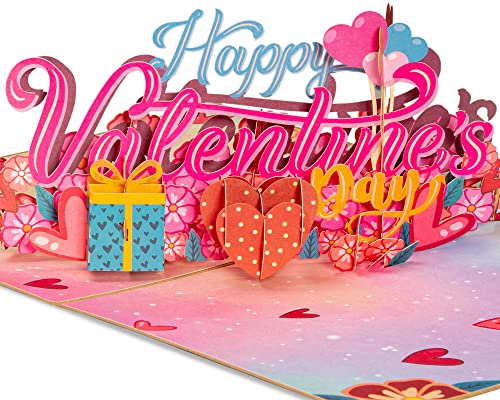 Happy Valentines Day Card Pop Up - 8" x 6" - Paper Love