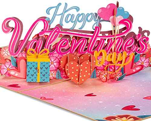 Paper Love Pop Up Cards - Happy Valentines Day Card Pop Up - 8" x 6"