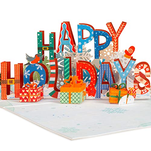 Happy Holidays Pop Up Christmas Card - Paper Love
