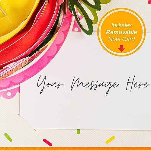 Paper Love Pop Up Cards - Tropical Birthday Cake Pop Up Card with Keepsake