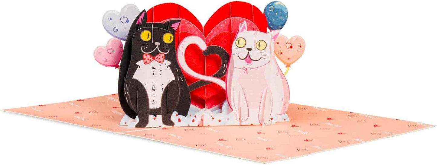 Paper Love Pop Up Cards - Purrfect Love Frndly Pop Up Card - 8"x6"