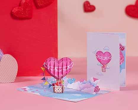 Paper Love Pop Up Cards - Love Air Balloon Pop Up Card