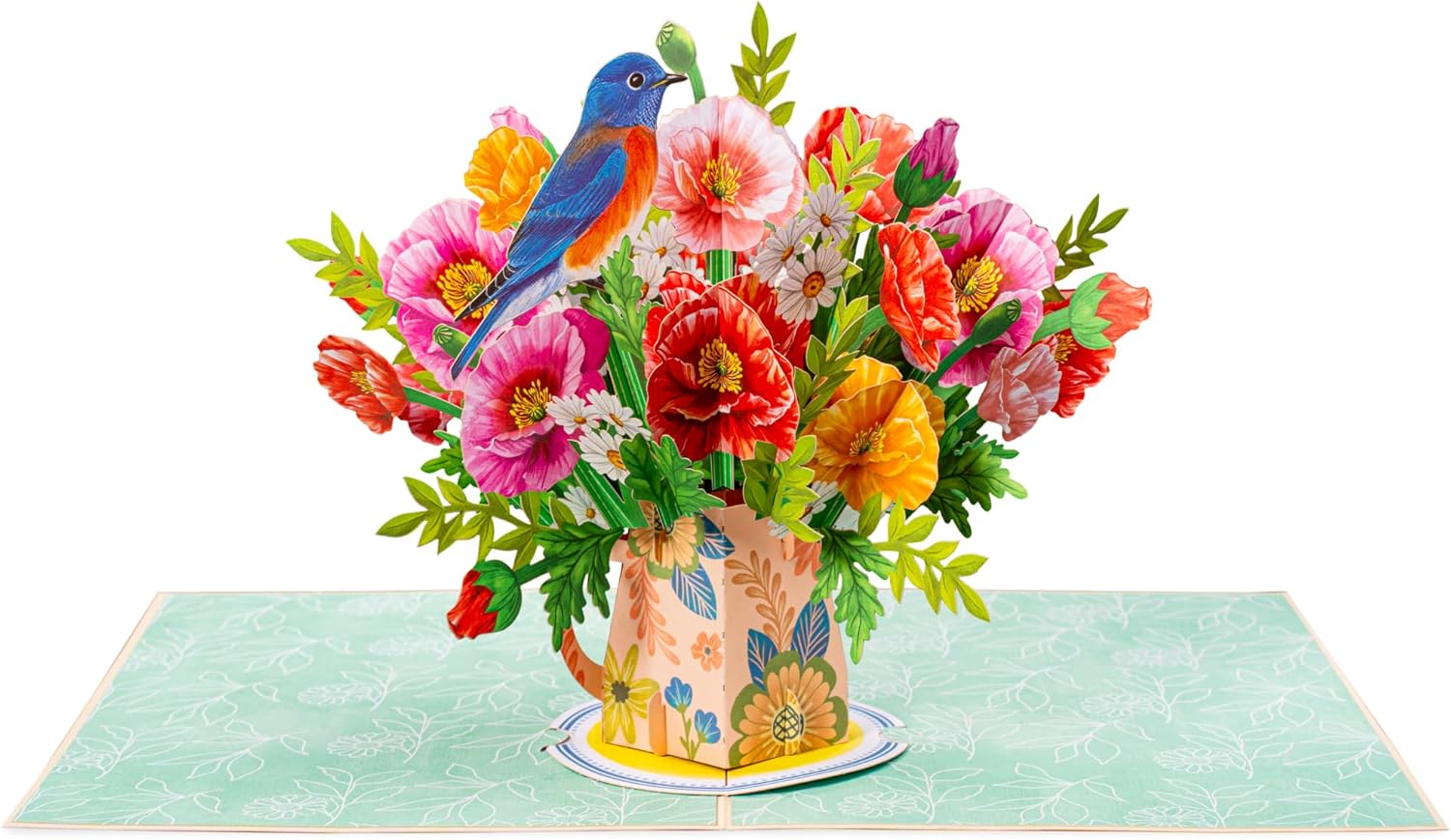 Poppy Blooms Pop Up Flower Bouquet Card - Paper Love