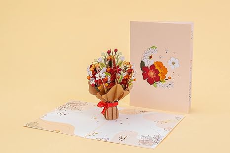 Fall Flower Bouquet Pop Up Card - Paper Love
