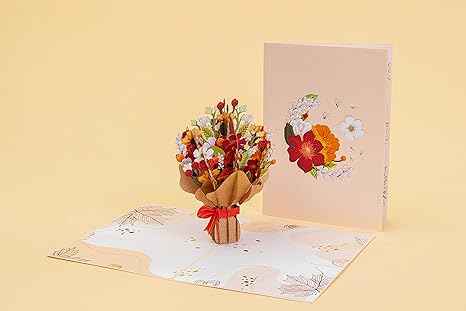 Paper Love Pop Up Cards - Fall Flower Bouquet Pop Up Card