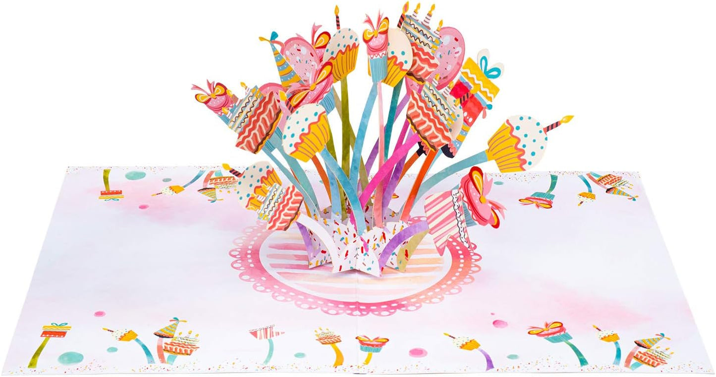 Paper Love Pop Up Cards - Paper Love Party Explosion Pop Up Card, For Adults and Kids - 5" x 7" Cover - Includes Envelope and Note Tag