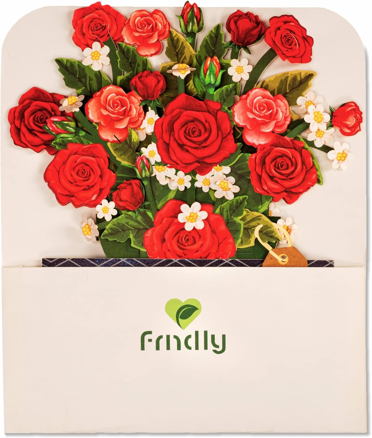Box of Roses Pop Up Card - Frndly 8"x6"