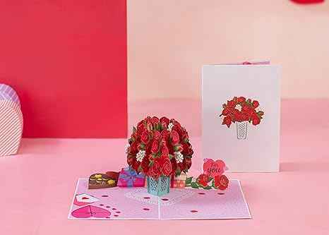 Paper Love Pop Up Cards - Lovely Roses Pop Up Card