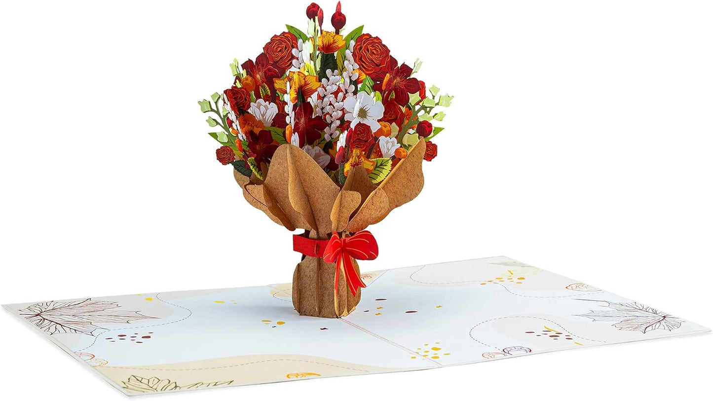 Fall Flower Bouquet Pop Up Card - Paper Love