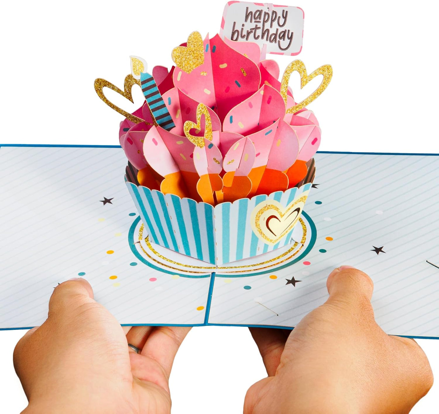 Happy Birthday Cupcake Pop Up Card, with Keepsake - Paper Love