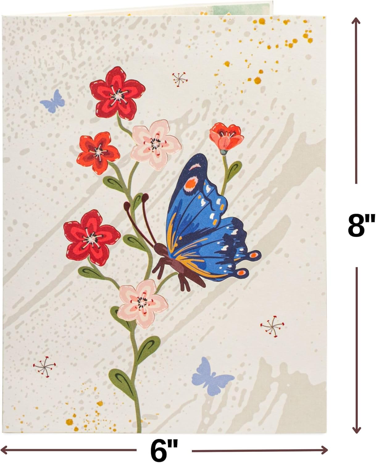 Flower and Butterflies Pop Up Card - 8" x 6"