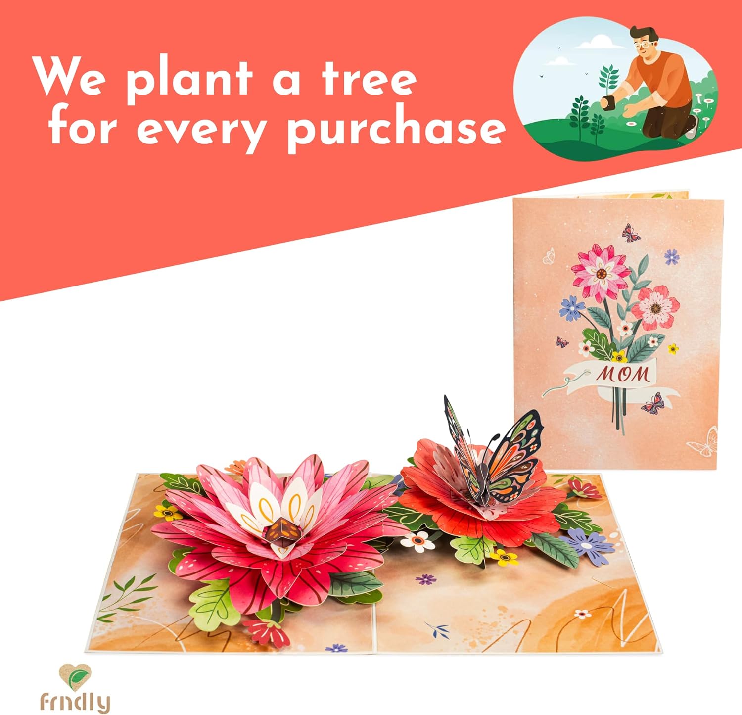 Bloom and Butterfly Pop Up Card - 8"x6" - Paper Love