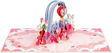 Paper Love Pop Up Cards - Love Art Pop Up Card - 5" x 7"