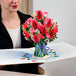 Hugepop Red Roses Pop Up Card, with Detachable Bouquet - Oversized 10" x 14" Cover - Paper Love