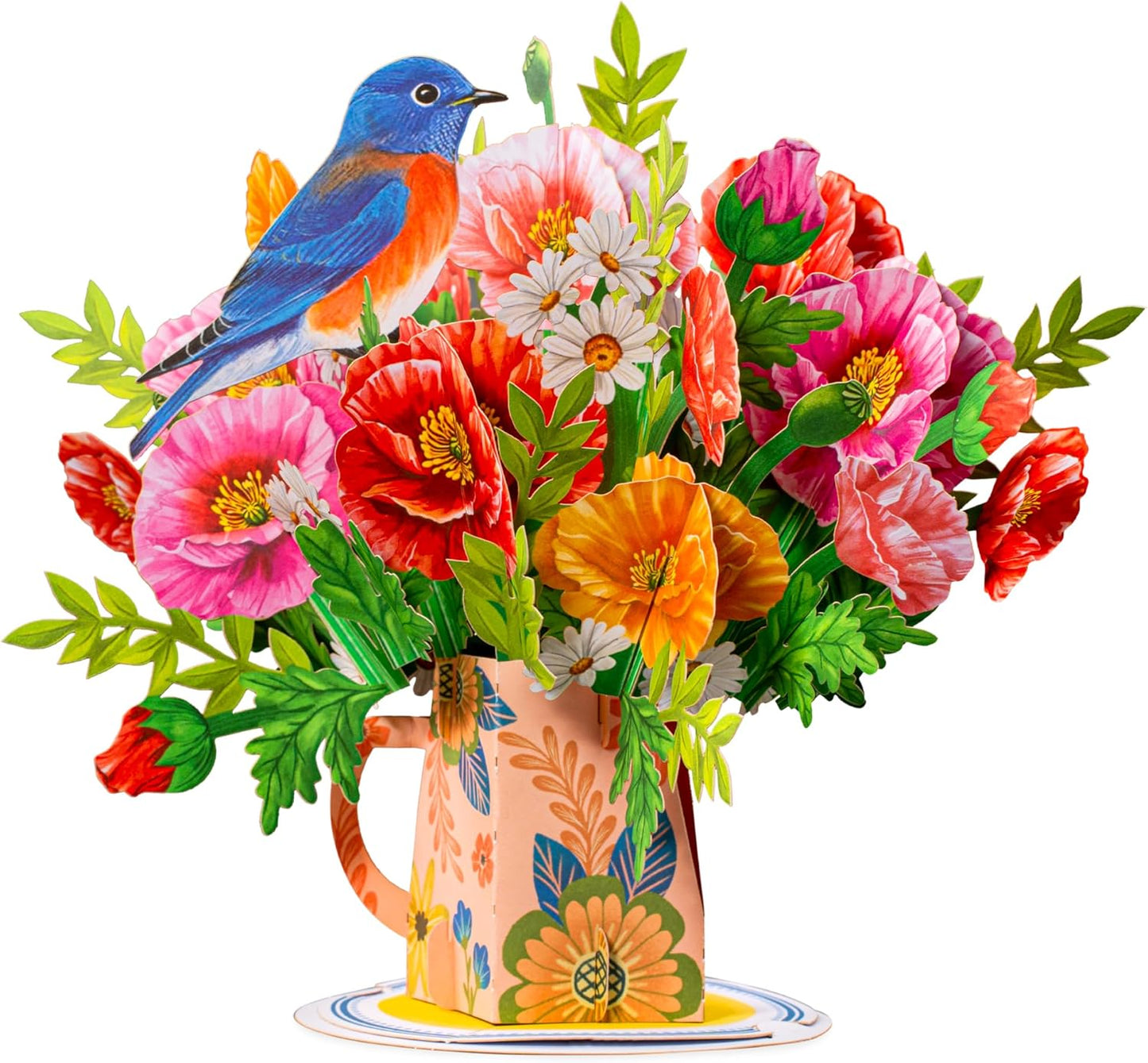 Poppy Blooms Pop Up Flower Bouquet Card - Paper Love