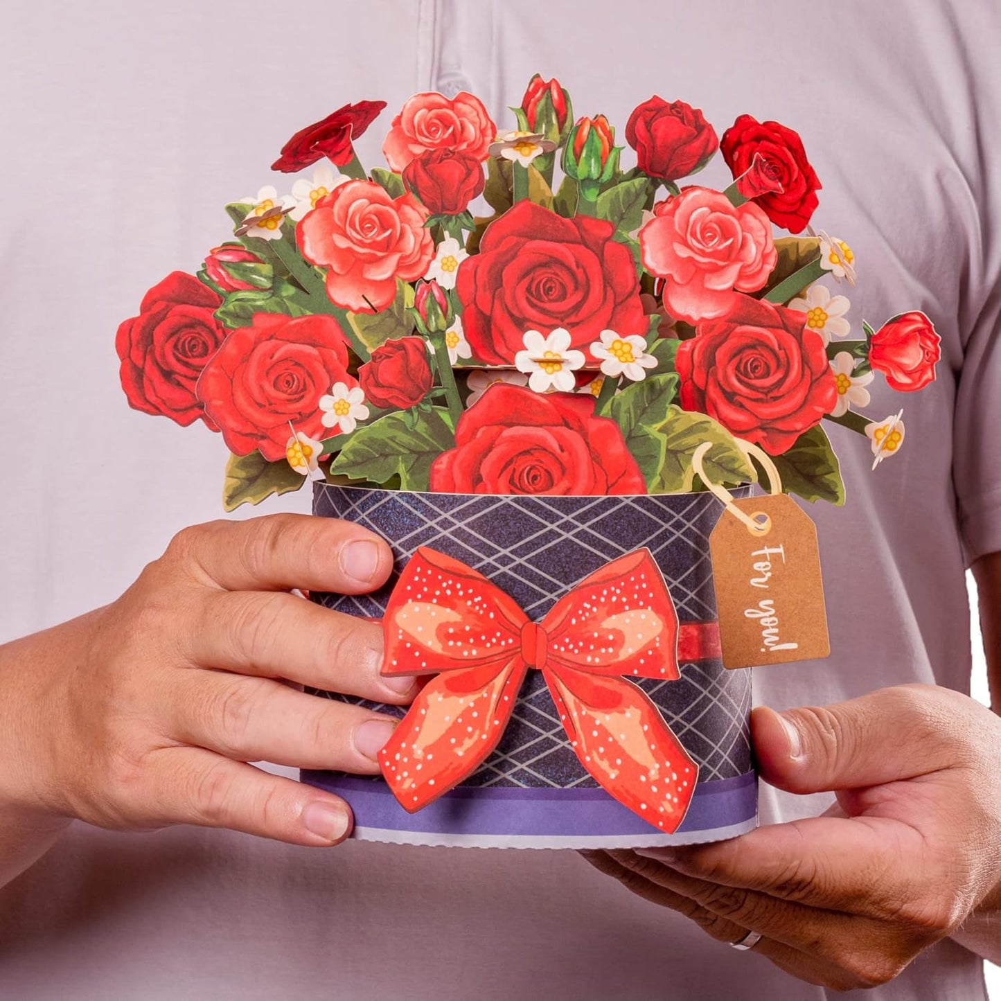Box of Roses Pop Up Card - Frndly 8"x6"