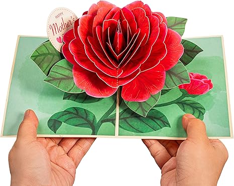 Red Camellia Pop Up Card - Paper Love