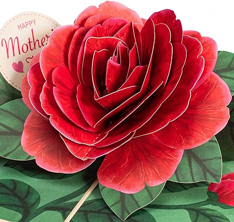 Red Camellia Pop Up Card - Paper Love