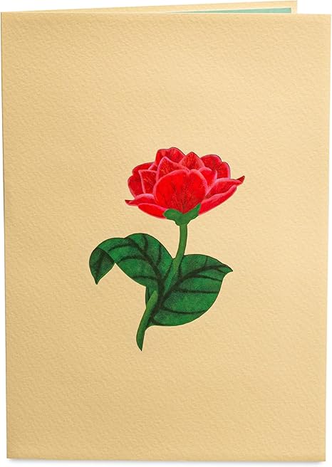 Red Camellia Pop Up Card - Paper Love