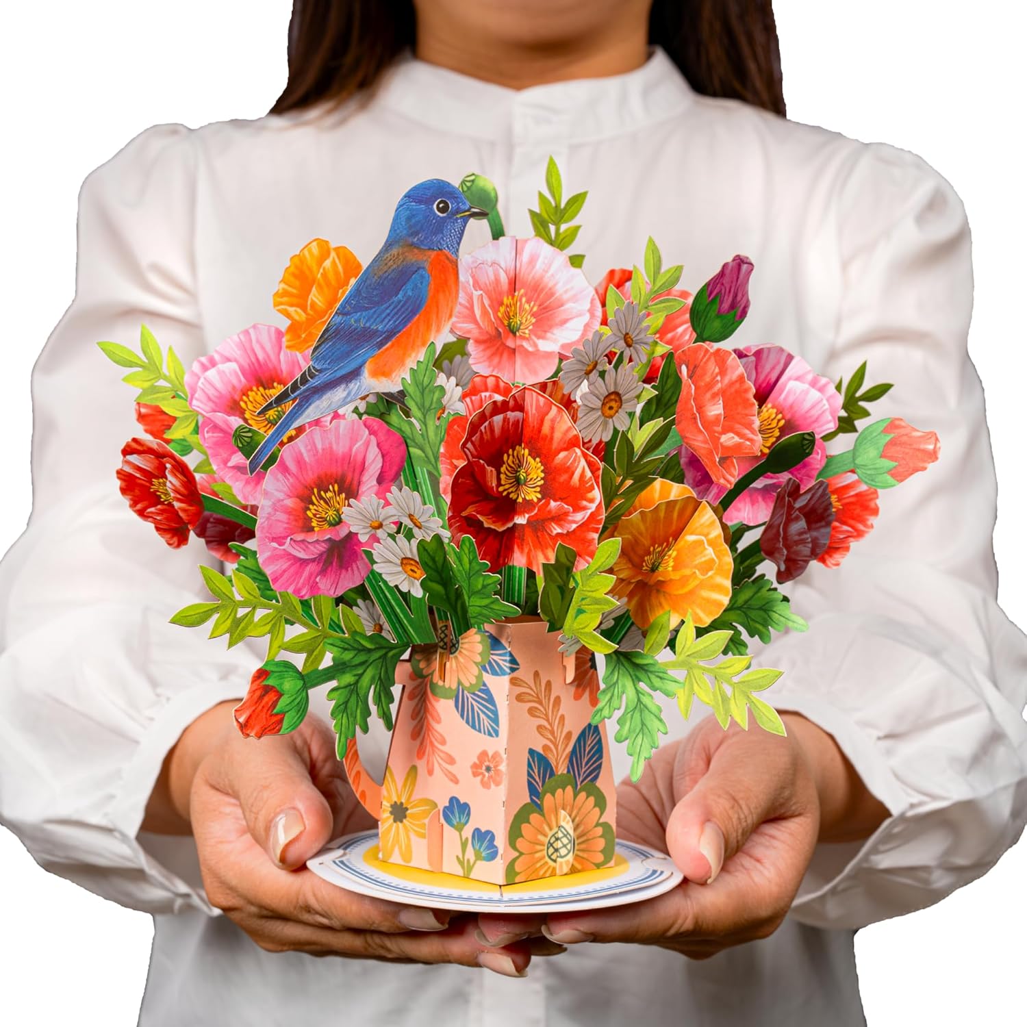 Poppy Blooms Pop Up Flower Bouquet Card - Paper Love