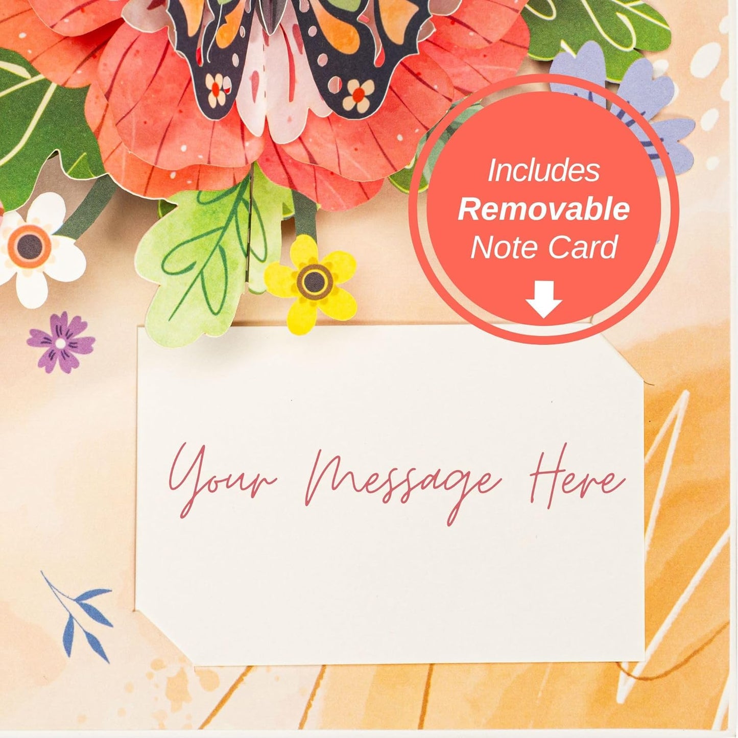 Bloom and Butterfly Pop Up Card - 8"x6" - Paper Love
