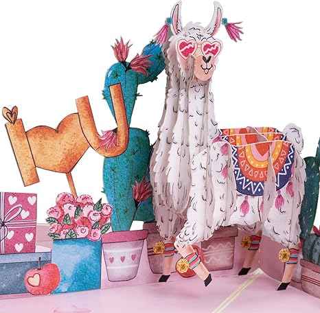 Paper Love Pop Up Cards - Llama Love Pop Up Card - Pop Up Card