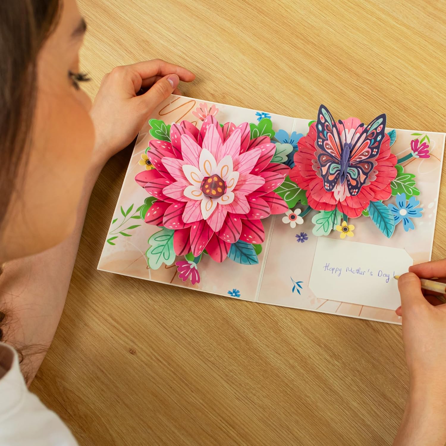 Bloom and Butterfly Pop Up Card - 8"x6" - Paper Love