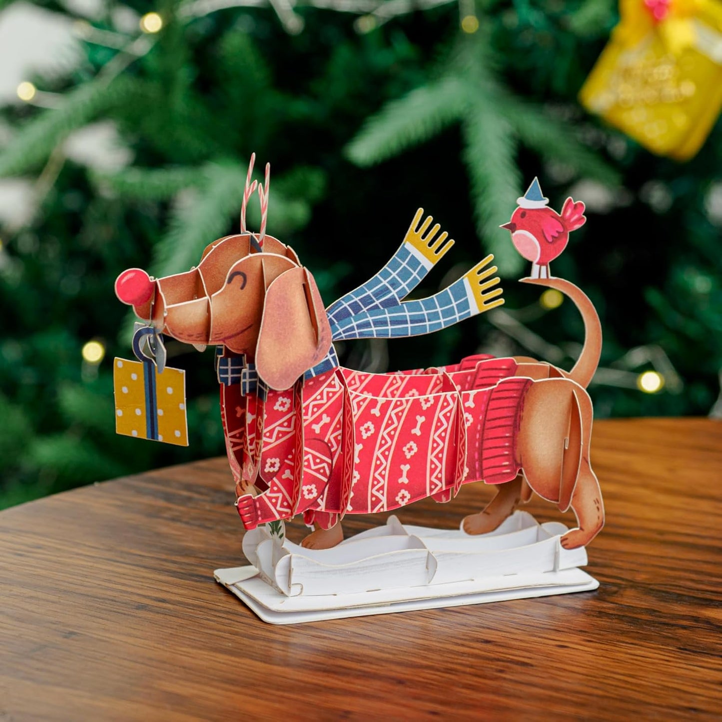 Woofy Christmas Pop Up Card, with Keepsake - Paper Love