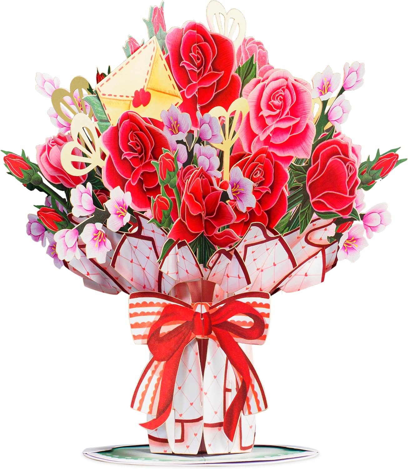 Lovely Rose Bouquet Oversized Pop Up Card with Keepsake - Paper Love