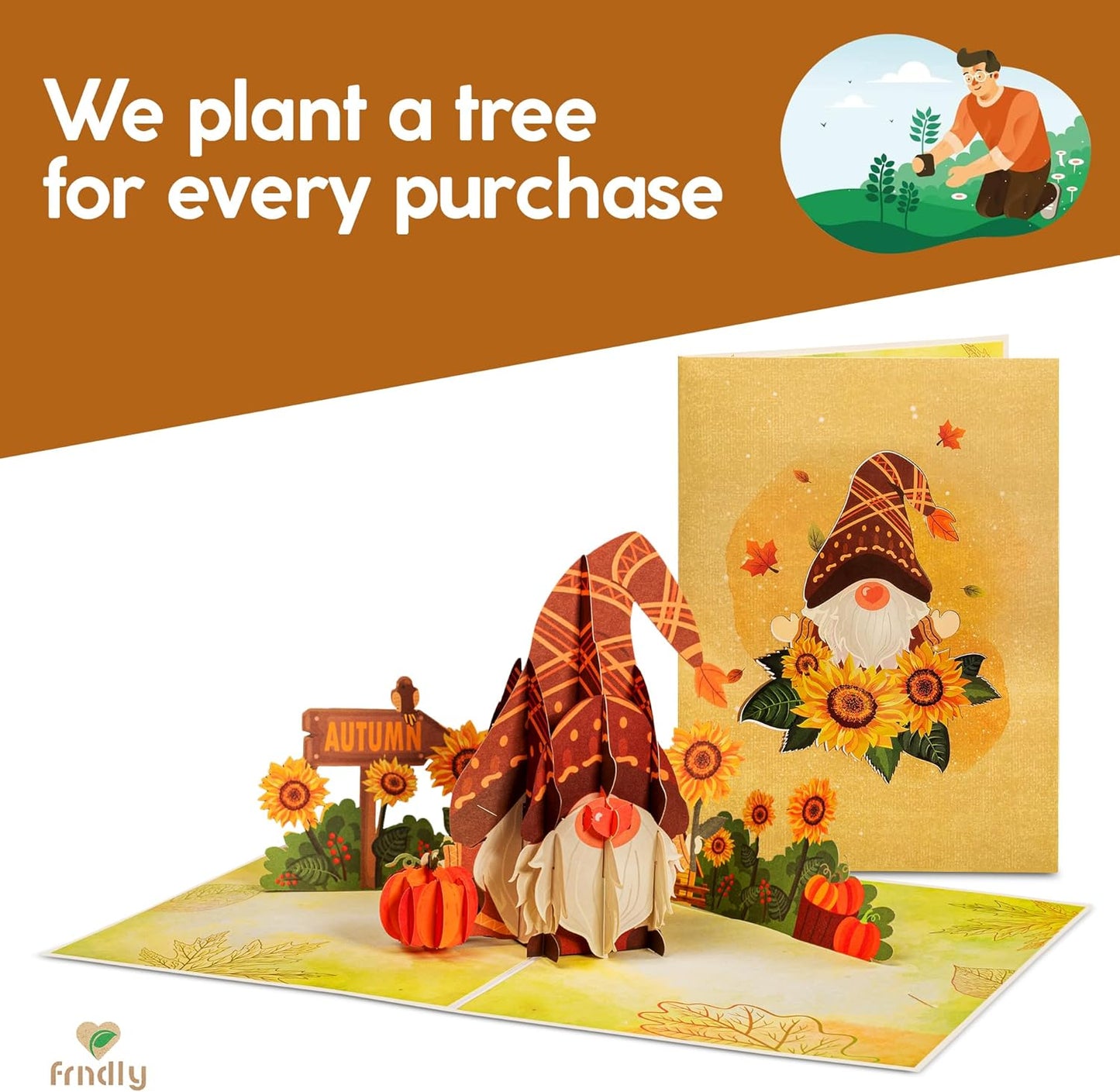 Autumn Gnome Frndly Pop Up Card