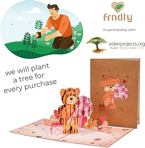 Paper Love Pop Up Cards - Love Bear