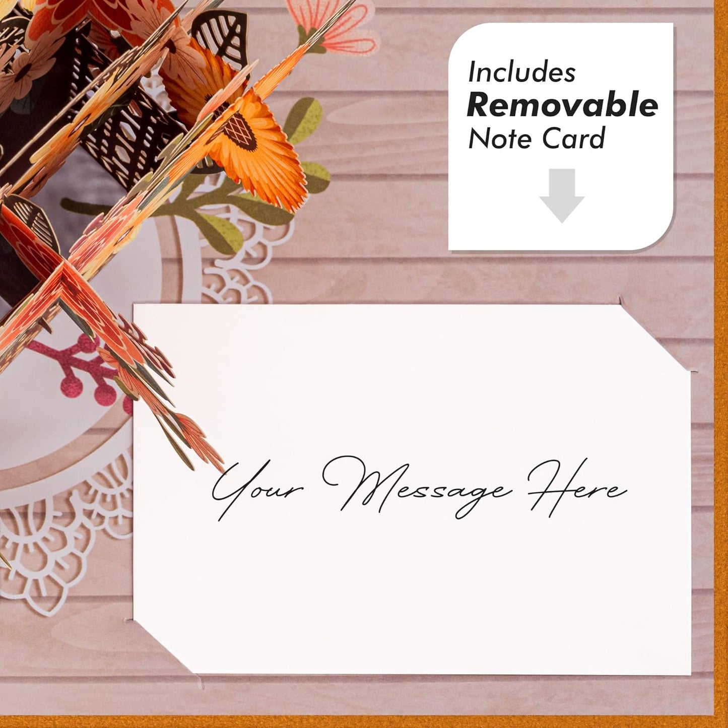 Paper Love Pop Up Cards - Rustic Flower Basket Pop Up Card