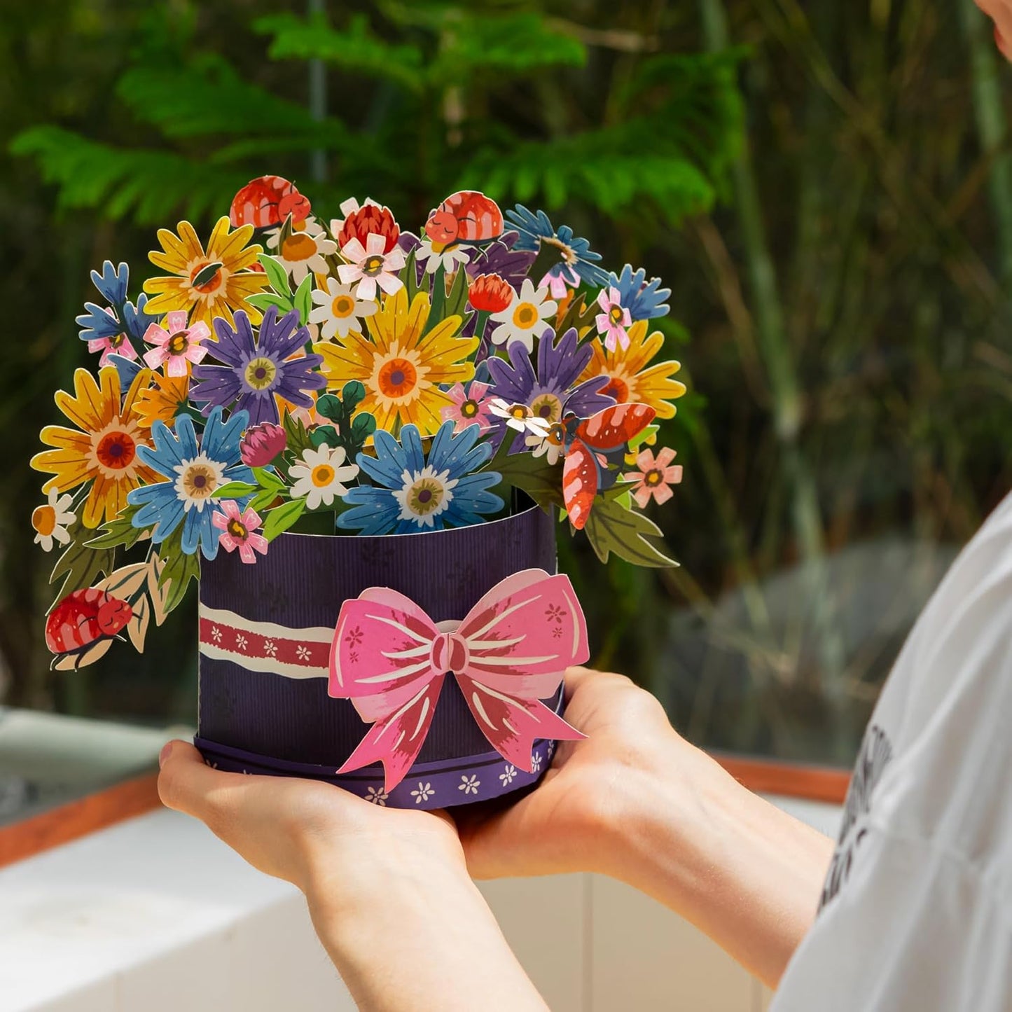 Festive Flower Box Pop Up Card - Frndly 10" Inch Bouquet