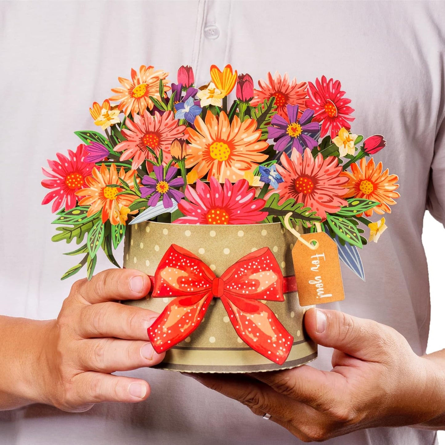 Box of Flowers Pop Up Card - Frndly 8"x6"