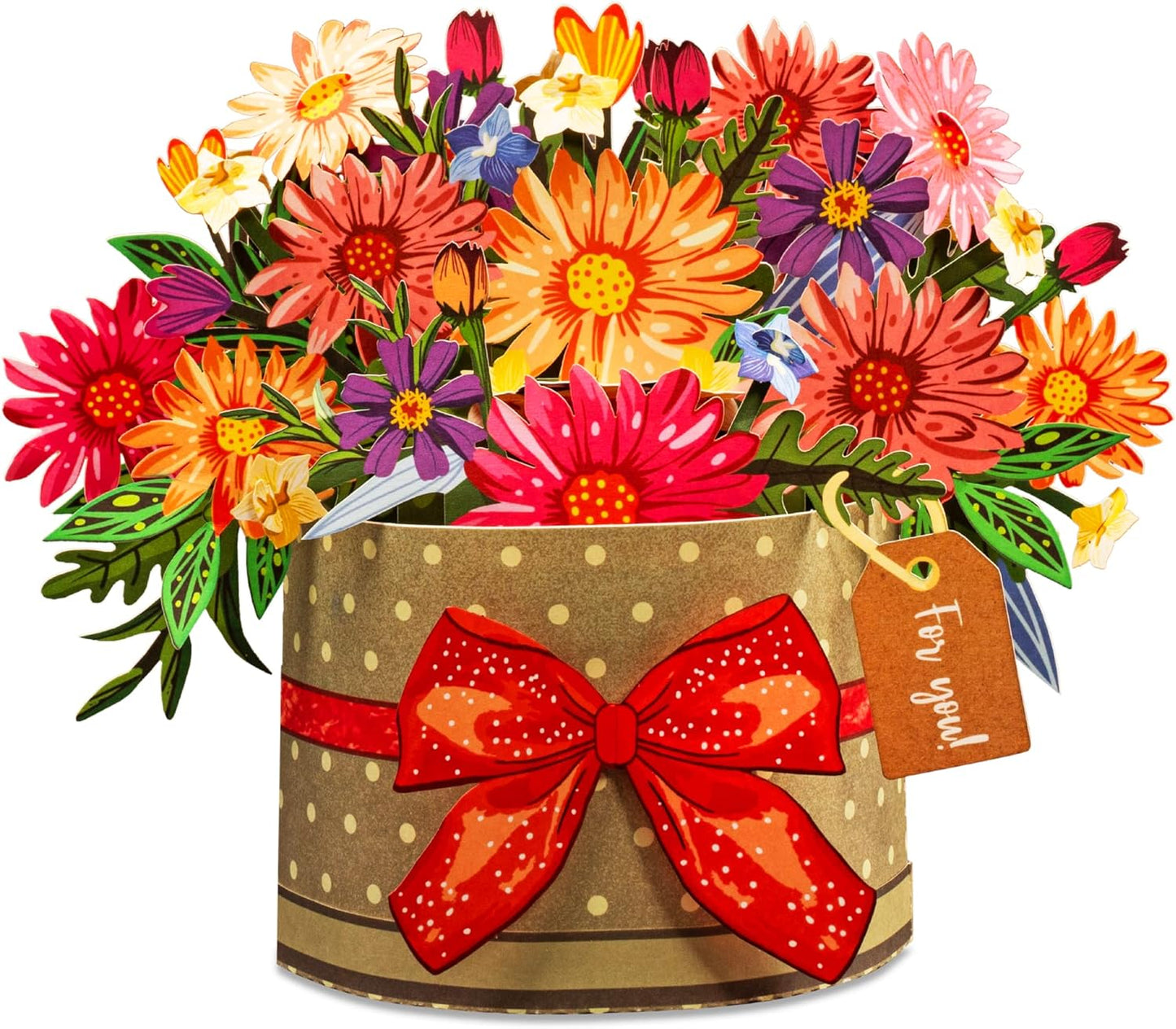 Box of Flowers Pop Up Card - Frndly 8"x6"