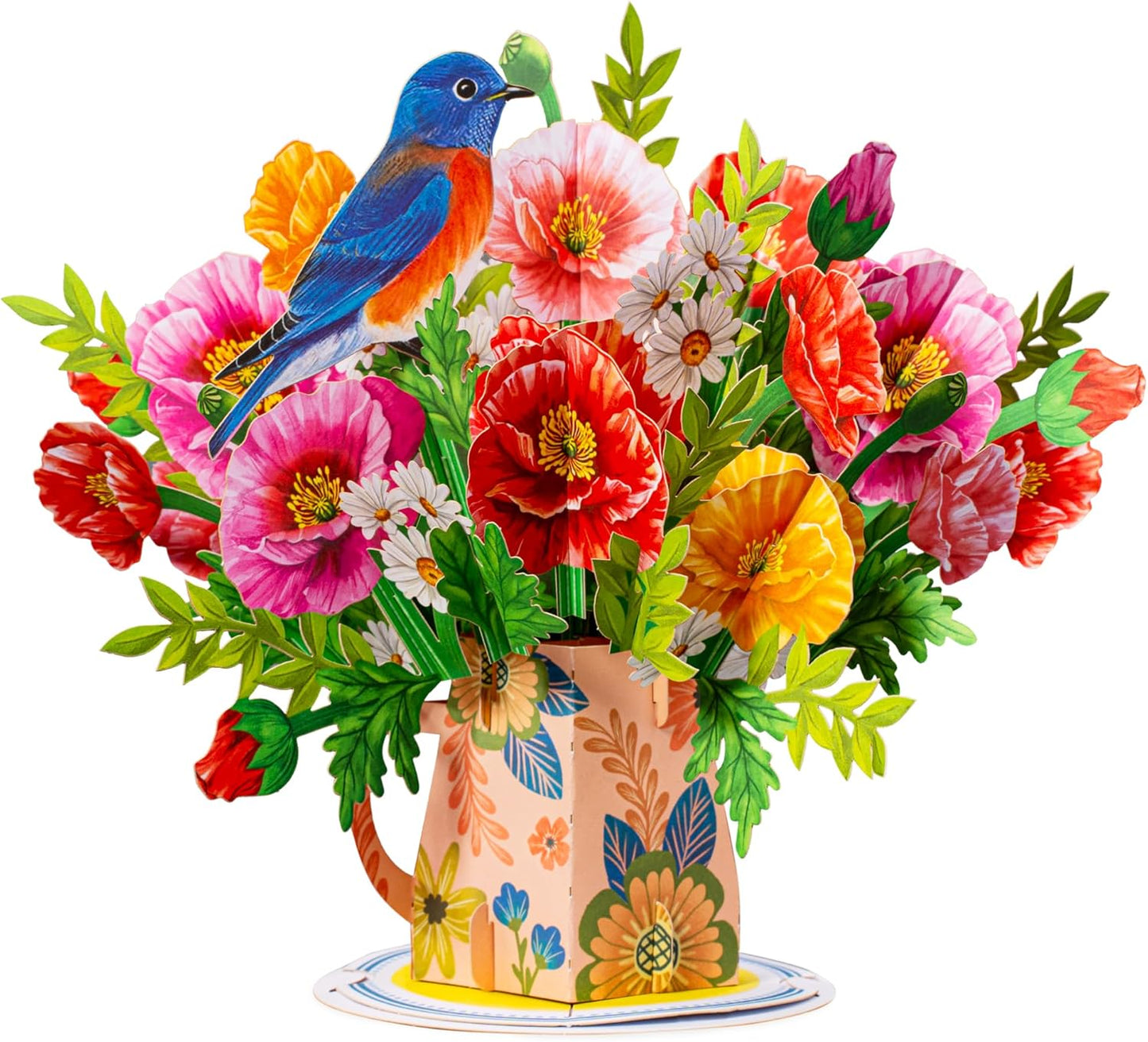 Poppy Blooms Pop Up Flower Bouquet Card - Paper Love