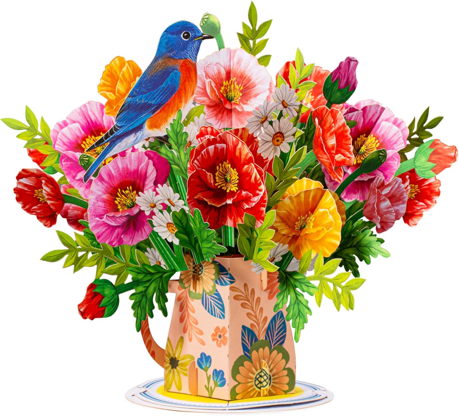 Poppy Blooms Pop Up Flower Bouquet Card - Paper Love