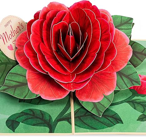 Red Camellia Pop Up Card - Paper Love