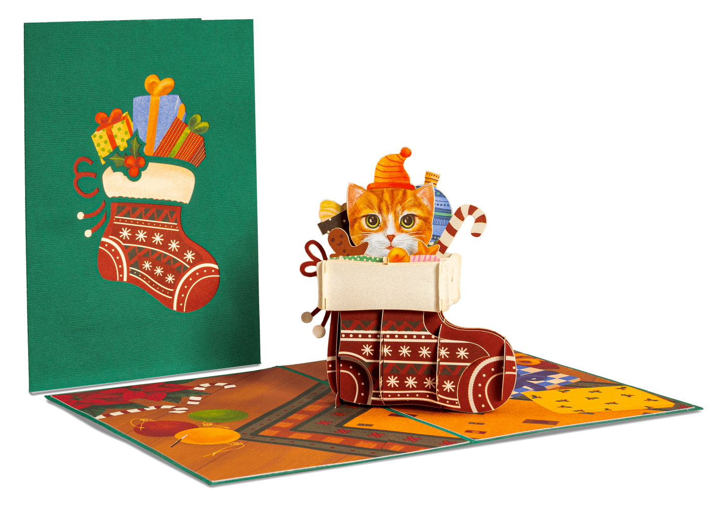 Paper Love Pop Up Cards - Christmas Cat Pop Up Card