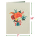 Closed Boho pop-up card with a floral bouquet illustration, measuring 10x7 inches.