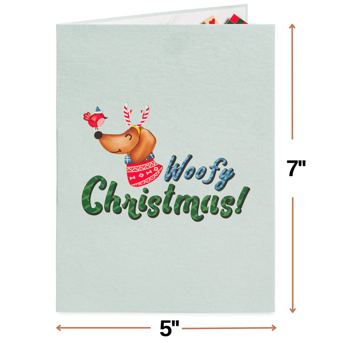 Woofy Christmas Pop Up Card, with Keepsake - Paper Love