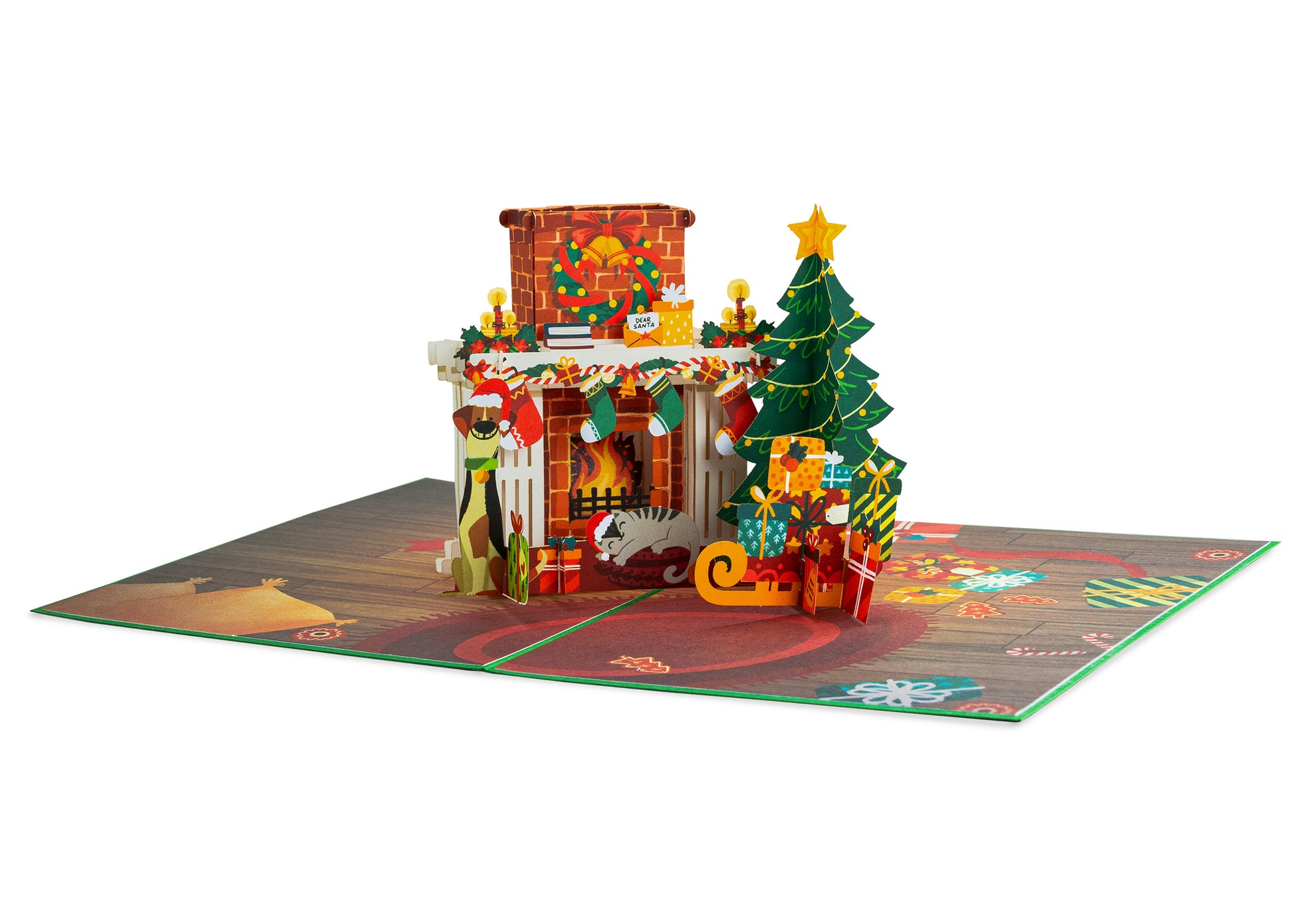 Fireplace Pop Up Christmas Card - Paper Love