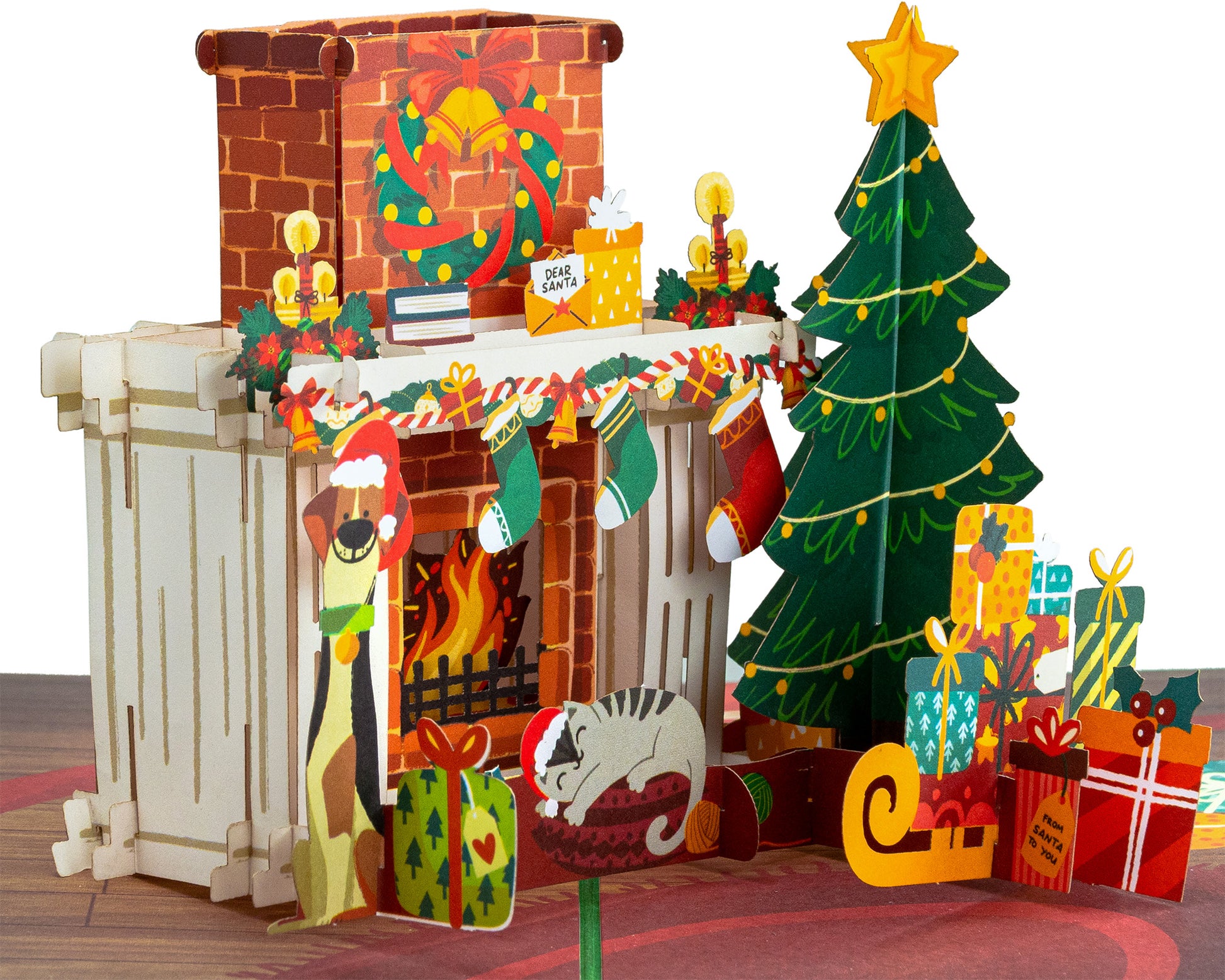 Fireplace Pop Up Christmas Card - Paper Love