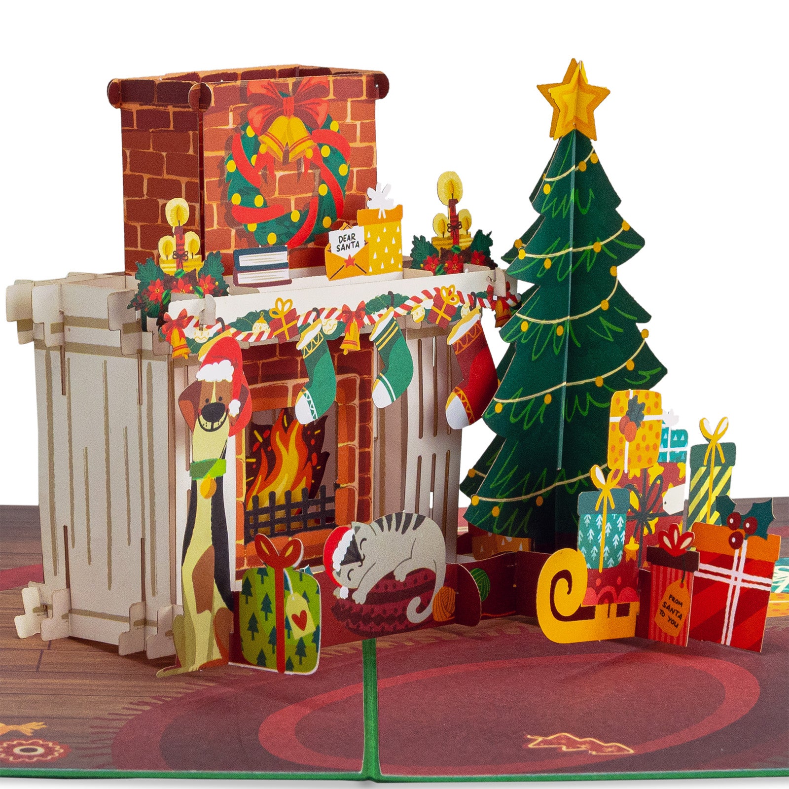 Fireplace Pop Up Christmas Card - Paper Love