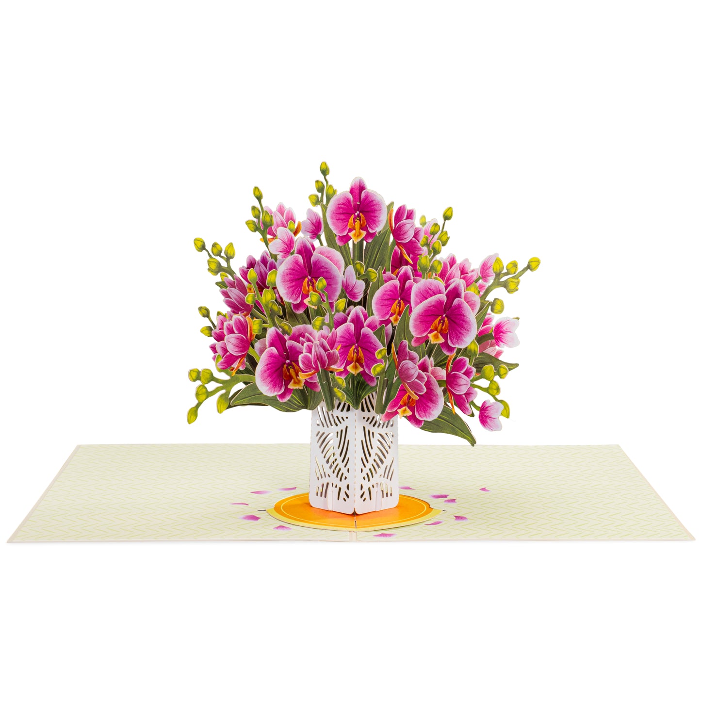Orchid Flower Bouquet Pop-Up Card with Keepsake - Paper Love
